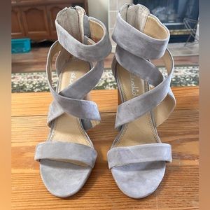 Splendid Anthropologie gray suede strappy sandals, size 8.5